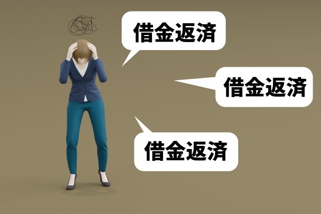 お金を手に頭を抱える。東大和市で弁護士や司法書士に債務整理の無料相談をする